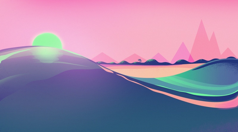 copy space, Vector Art, close-up, Mountains, blue, sunset, Waves, paper, water, creativity, no people, purple, Hills, Design, Aero, 4K, sky, Landscape