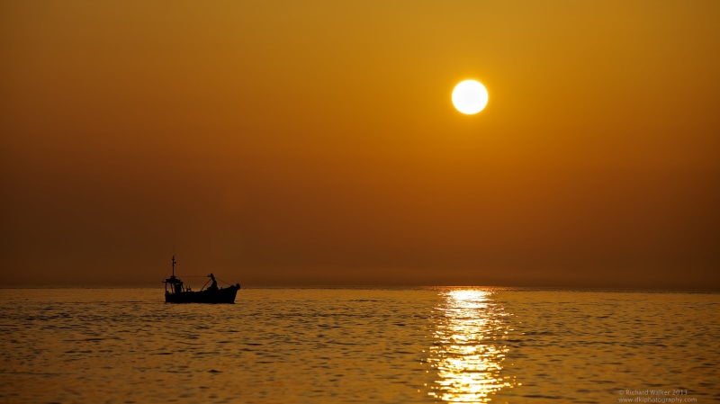 seascape, ives, nautical Vessel, boat  fishing, sun, summer, St Ives, sea, boat, landscape, sky, st, golden hour, dusk, hour, nature, orange Color, water