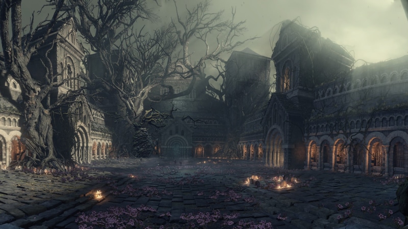 history, outdoors, city, ancient civilization, building exterior, day, architecture, tree, Curse-Rotted Greatwood, ruined, digital, religion, old, trees