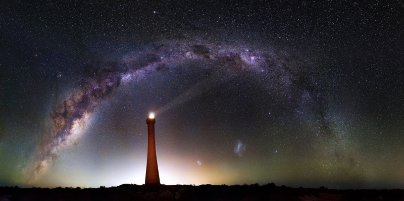 stars, lighthouse, 2K, space and astronomy, tranquil scene, infinity, Milky Way, illuminated, sky, nature, Australia, star, star field, night, space, star - space