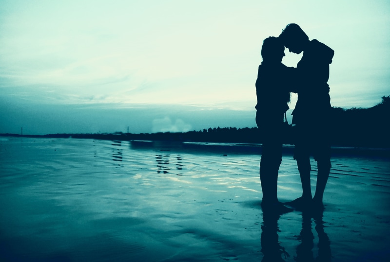 5K, cloud - sky, reflection, men, two People, love, couple - Relationship, swimming pool, romance, togetherness, sky, lake, water, silhouette, outdoors