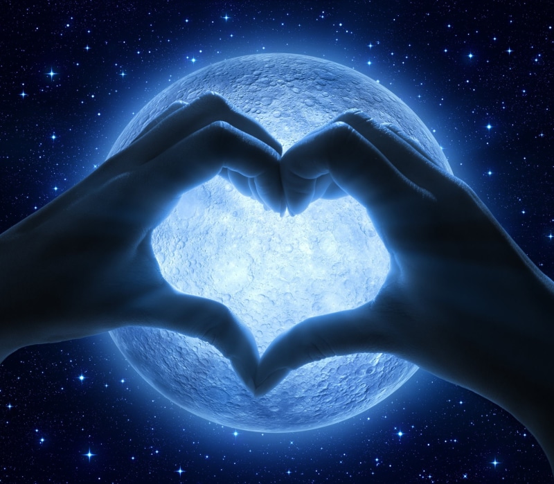 Love, Stars, Hand, Valentines Day, 1080P, Moon, Sky, Holiday, Night