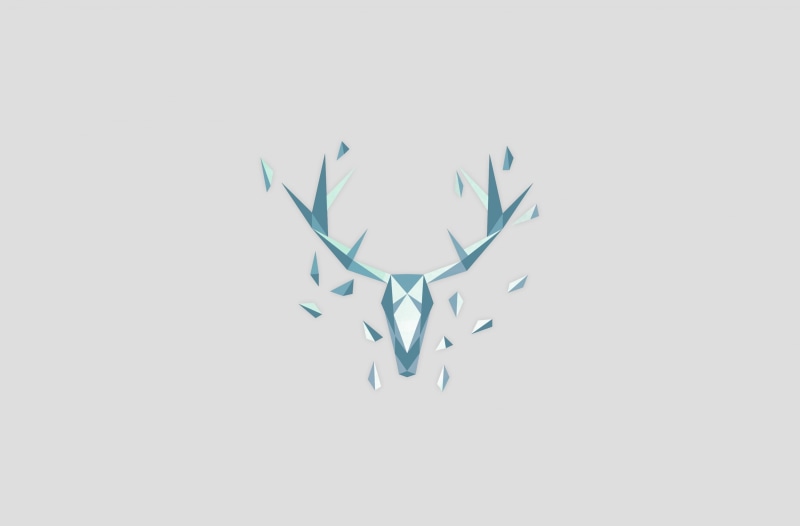 indoors, Aero, blue, geometrical, representation, deer, white color, art and craft, copy space, animal themes, triangles, nature, design, studio shot