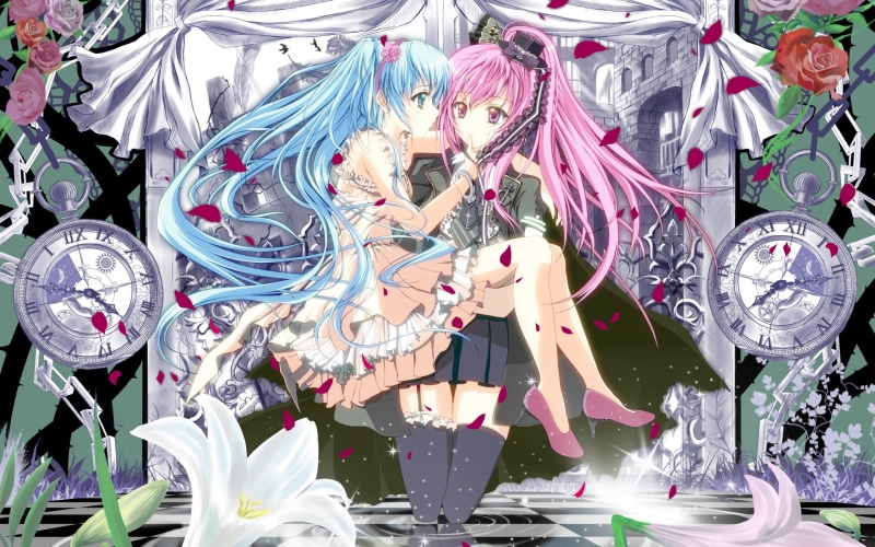 thigh-highs, ribbon, no people, creativity, Hatsune Miku, abundance, choice, multi colored, variation, retail display, anime girls, Vocaloid, decoration