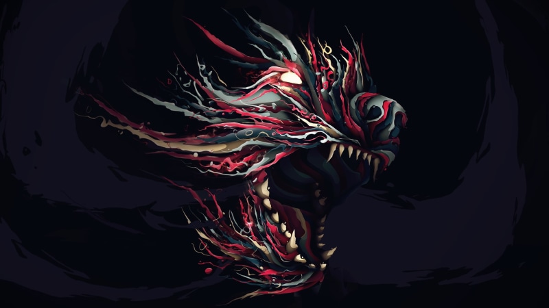 teeth, wolf, digital/artwork, abstract, hd, 1080P