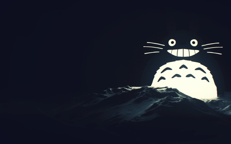 spooky, black background, human representation, close-up, no people, seals, art and craft, My Neighbor Totoro, anime, night, indoors, digital art, cold temperature