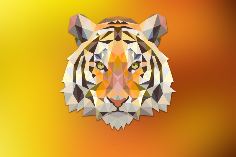 digital composite, paper, multi colored, animals, red, yellow, studio shot, no people, orange, low poly, creativity, orange color, indoors, design, shape