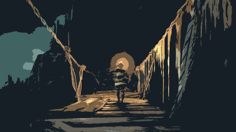 the way forward, diminishing perspective, direction, painting, men, edited, backgrounds, bridge, building, night, cartoon, built structure, people, lighting equipment