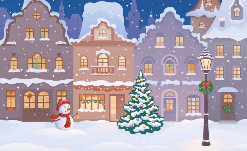 cold - Temperature, outdoors, ice, illuminated, design, 4K, decoration, humor, computer Graphic, men, holiday, street, cultures, house, village, christmas decoration