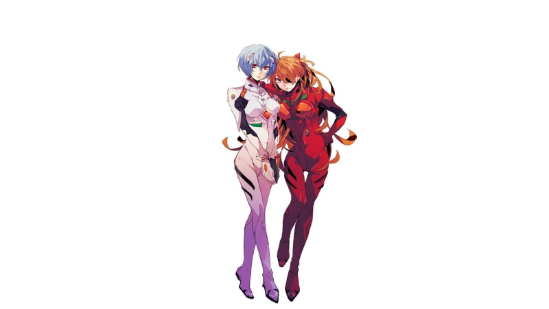 neon, fashion, studio shot, illustration, genesis, simple background, 1080P, evangelion, Asuka Langley Soryu, side view, clothing, young adult, indoors