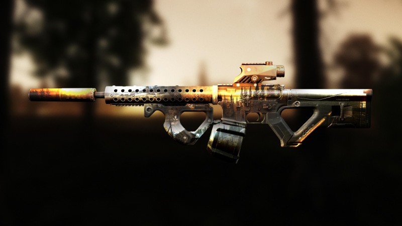 4K, Escape from Tarkov, rifles, carbine, M4A1, sunset, forest
