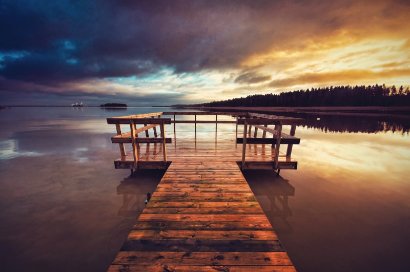 nature, the way forward, water, wood - material, cloud - sky, 4K, dusk, brown, pier, reflection, sky, sea, jetty, beauty in nature, tranquility, clouds