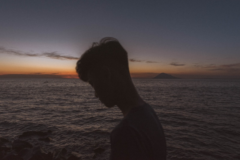 beach, nature, scenics - nature, grunge, boy, retro, outdoors, arms raised, human hand, hand, silhouette, vintage, land, aesthetics, horizon over water