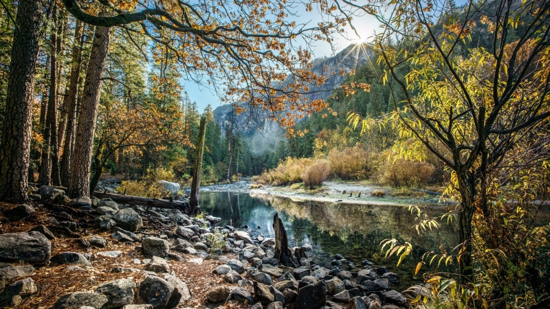 water, tree, season, river, scenics, body, Landscape photography, 1080P, natural, sony a7, reflections, geotagged, california, park, landmark, body of water