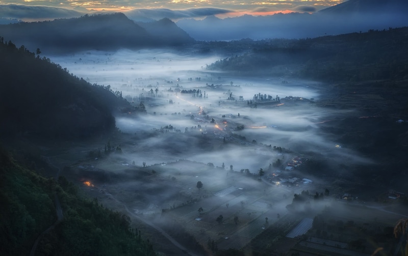 mountain, no people, rural Scene, guangxi Zhuang Autonomous Region - China, cityscape, land, non-urban scene, illustration, asia, sunrise - Dawn, outdoors