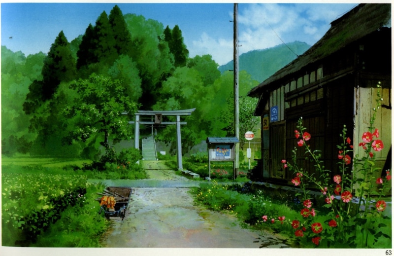 building, plant, transfer print, building exterior, architecture, grass, growth, house, Movie, transportation, no people, Only Yesterday, green color, auto post production filter
