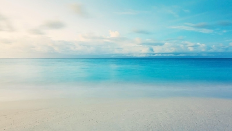 blue ocean, water, blue, calm, skies, sky, nature, ocean, blue water, body of water, horizon, no people, sand, azure, beach, tranquil scene, day, cloud - sky