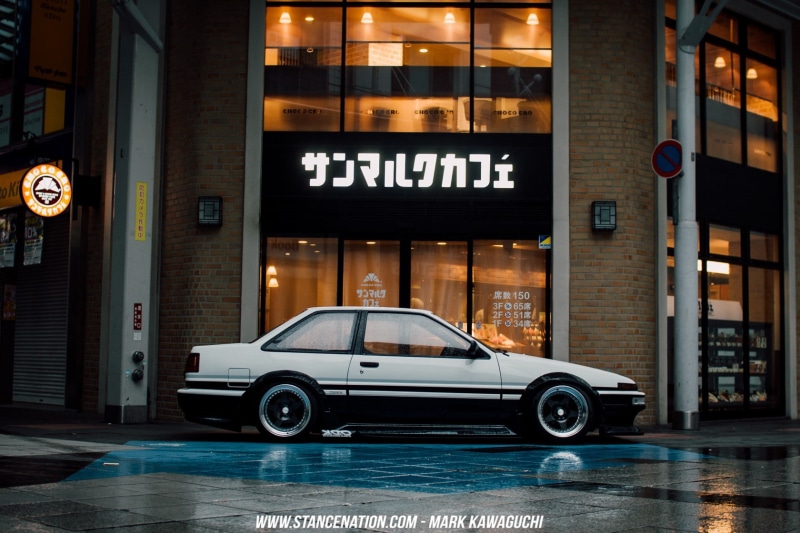 city, road, text, no people, built structure, sign, building, transportation, building exterior, JDM, land vehicle, Toyota AE86, communication, illuminated