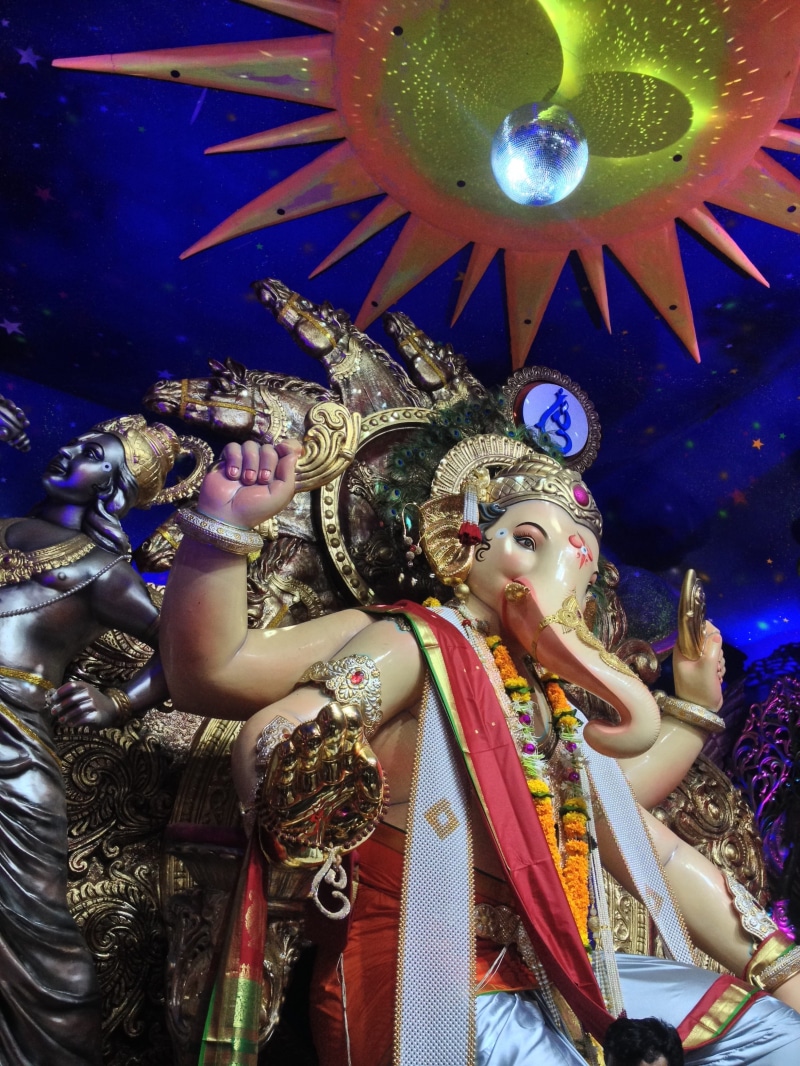 people, om, no people, spirituality, Ganesh, sculpture, crown, statue, religious, festival, ganapati, cultures, India, carnival - celebration event, male likeness