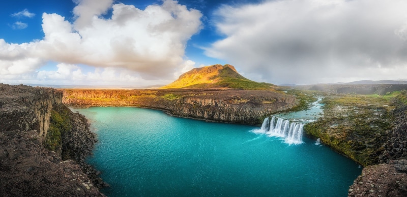 environment, panoramas, hills, Iceland, cliff, travel destinations, idyllic, land, summer, cloud - sky, turquoise colored, body, beauty in nature, landscape