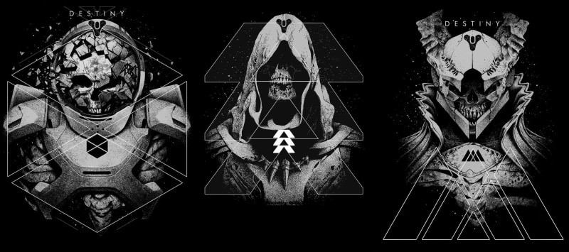 Video Game Art, video games, monochrome, 1080P, skull, Destiny 2