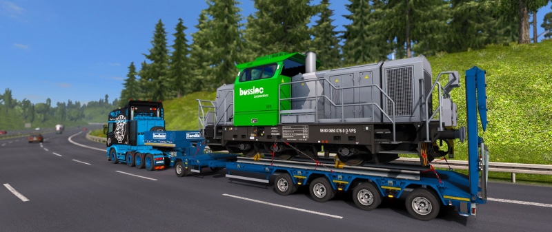 vehicle trailer, commercial land vehicle, Euro Truck Simulator 2, highway, games, nature, x, technology, motor vehicle, trucking, semi-truck, transportation
