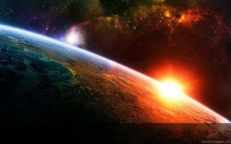 heat - temperature, power in nature, planet earth, 720P, no people, satellite view, glowing, sunrise - dawn, planet - space, nature, space, lens flare
