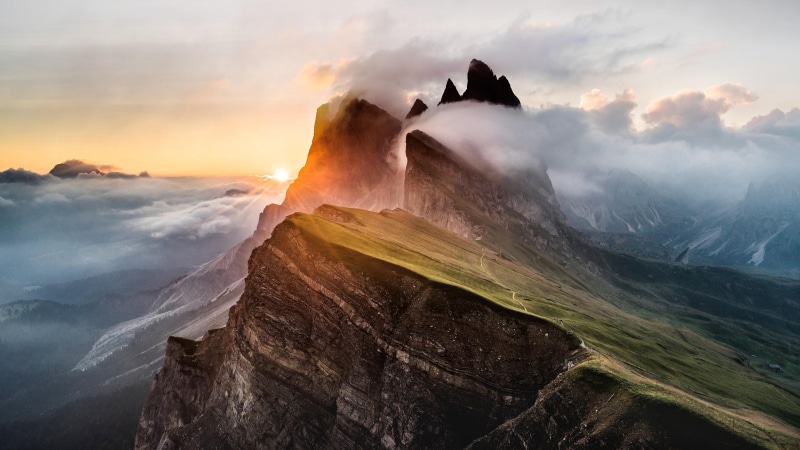 dolomites, odle mountains, puez geisler nature park, geisler nature reserve, nature reserve, fog, puez odle nature park, europe, nature park, odle, mountain
