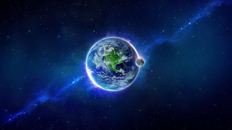 planet - space, galaxy, blue, 3D, planet earth, star - space, satellite view, glowing, futuristic, nature, no people, science, planet, 1080P, stars, sphere