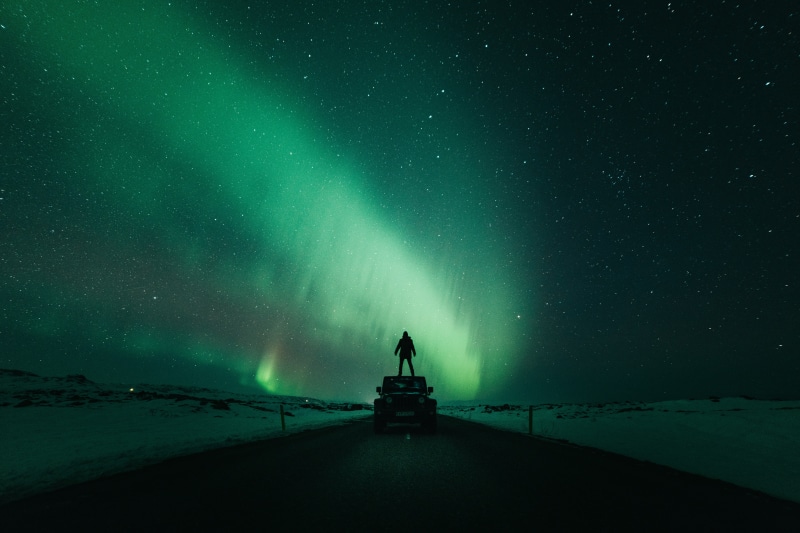 8K, Aurora, 8K, Starry sky, Iceland, 4K, Silhouette, Northern Lights