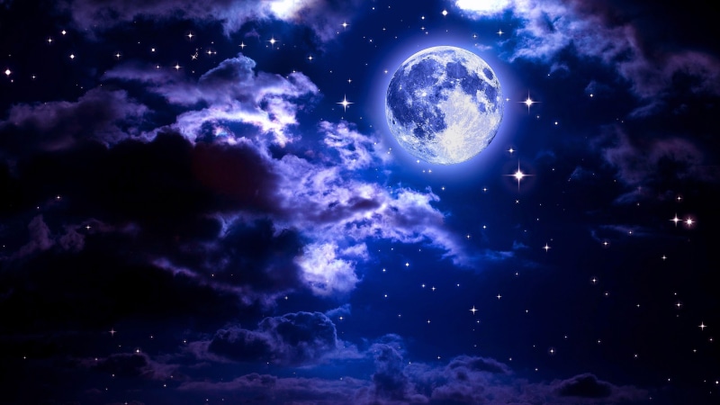 atmosphere, universe, moonlight, sky, night, moon, nature, darkness, 4K