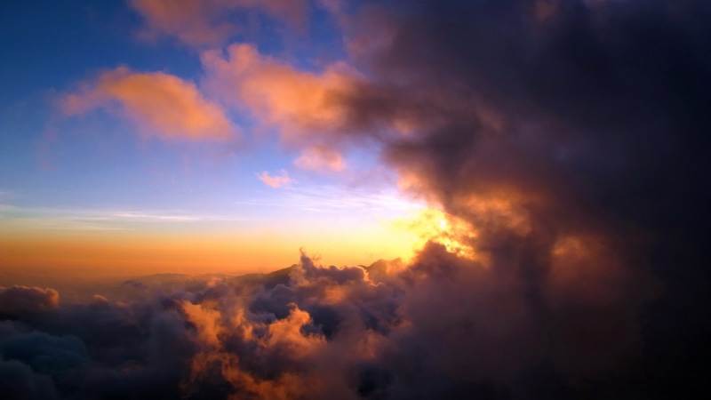 sunrise, 1080P, sky, awe, landscape, sunlight, orange color, atmosphere, sundown, lake, scene, light, ball, dawn, cloud - sky, beauty in nature, cloud