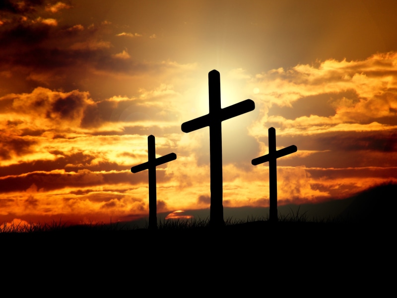 silhouette, scenics - nature, tranquil scene, beauty in nature, orange color, cross, no people, easter, sky, god, idyllic, jesus, crucifixion, 2K, cloud - sky