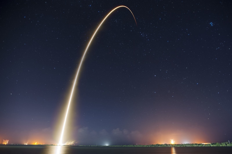 long exposure, Launch, rocket, space, stars, universe, craft, Falcon 9, 2K, SpaceX