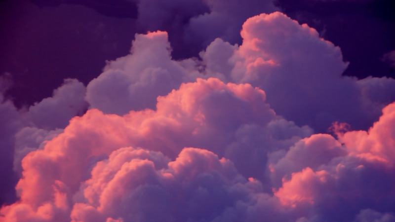 beauty in nature, bright, cloudscape, storm cloud, sunlight, 1080P, purple, overcast, simple background, white, wind, tranquility, outdoors, fluffy, atmosphere