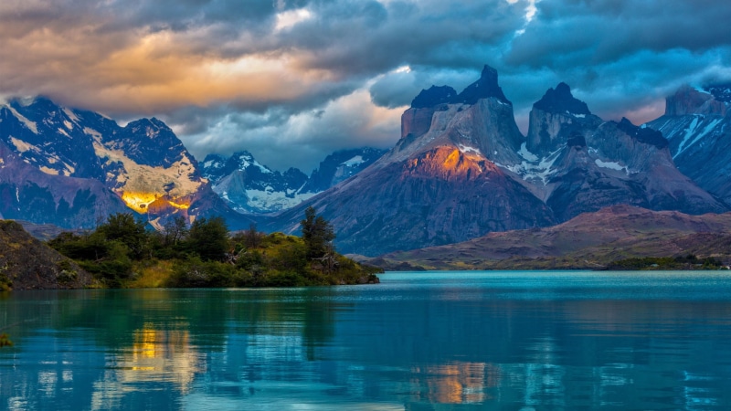 wilderness, torres del paine, mountain lake, glaciers, water, glacial lake, mountain, atmosphere, 4K, chilean patagonia, landscape, patagonia, sky, reflection