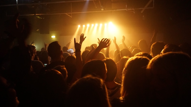 entertainment Event, stage - Performance Space, party - Social Event, back Lit, 5K, stage, musician, positive emotion, spectator, dark room, atmosphere