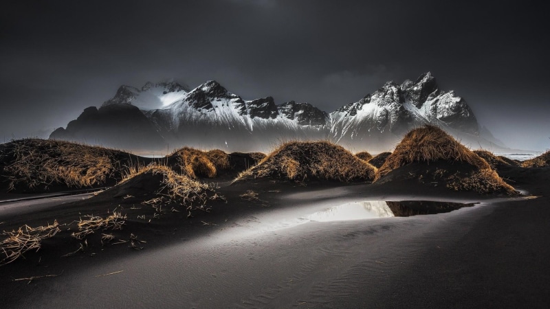 hofn, peaks, vestrahorn, peak, eystrahorn, mountain, 1080P, landscape, mountains, vestrahorn mountains, rocky mountain, iceland, brunnhorn