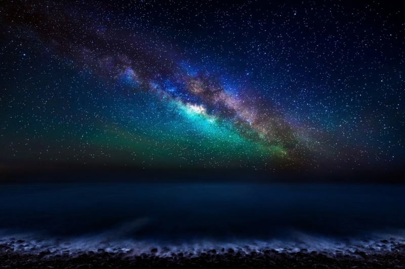 Sky, Ocean, Stars, 1080P, Earth, Night, Starry Sky, Milky Way, Blue