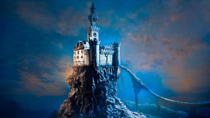 castle, dreamland, artwork, night, 4K, fantasy art
