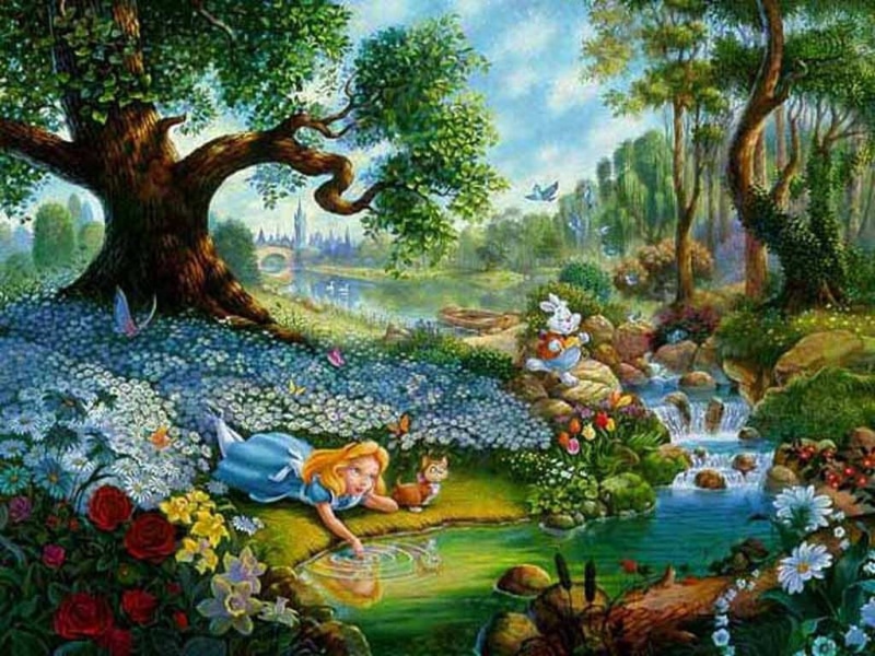 hd, dreamland, wonderland, 480P, alice, fairytale, art, fantasy, abstract, white rabbit