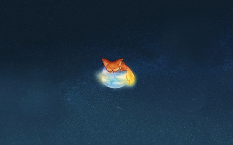 painting, swimming, logo, no people, mouth open, domestic cat, animals in the wild, Mozilla Firefox, outdoors, goldfish, animal wildlife, fox, orange color