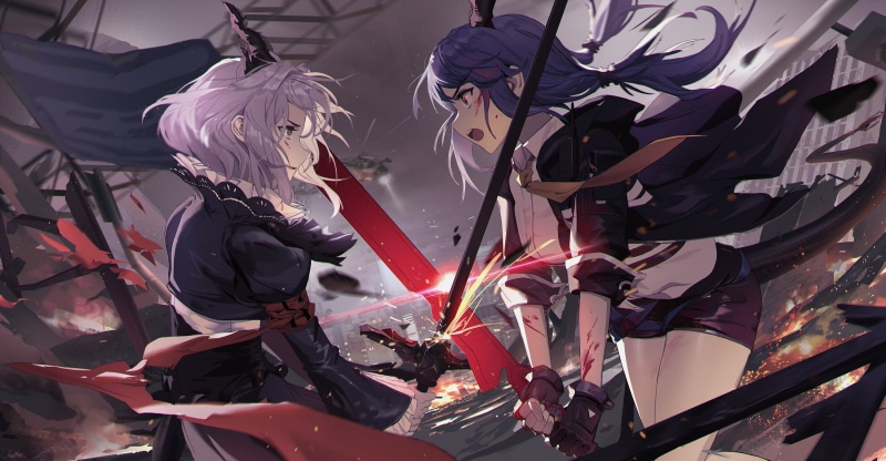 Arknights, 2K, Chen (Arknights), video games, tail, Talulah(Arknights), sword, horns