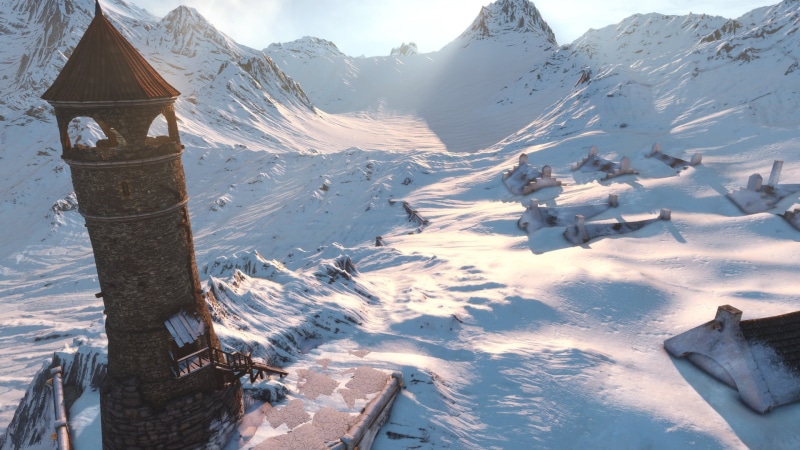 architecture, cold temperature, day, built structure, video games, scenics - nature, mountain peak, winter, frozen, 1080P, snow, mountain range, building