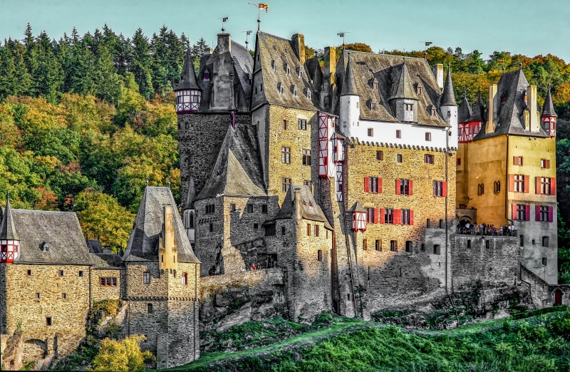 romantic, old, architecture, religion, building exterior, castle, building, germany, sachsen, sky, autumn, burg eltz, 4K, masonry, sunlight, stone, travel destinations