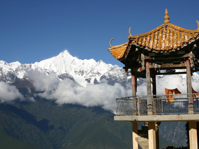mountains, mountain glacier, outdoors, hymalaya, religion, asia mountian, glacier, nature, shrine, prayer flag, winter, belief, pagoda, lookout, snowcapped mountain