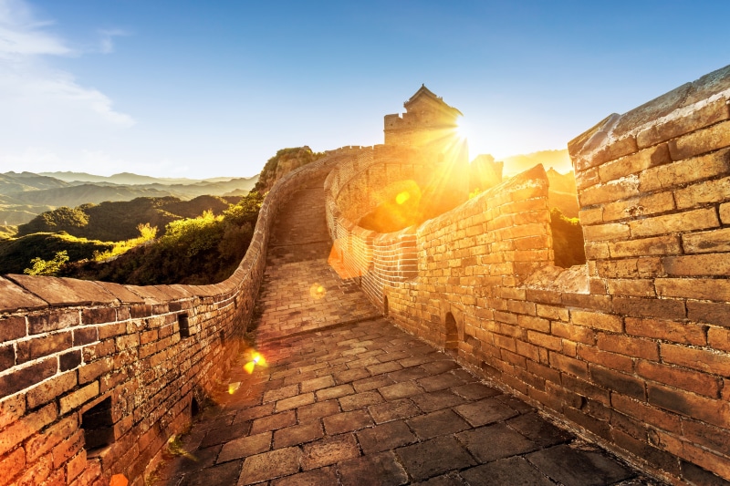 The great wall of China, stay, mountains, landscape, tourism, travel, watchtower, China, walls, summer, blur, 5K, one of the new seven wonders of the world