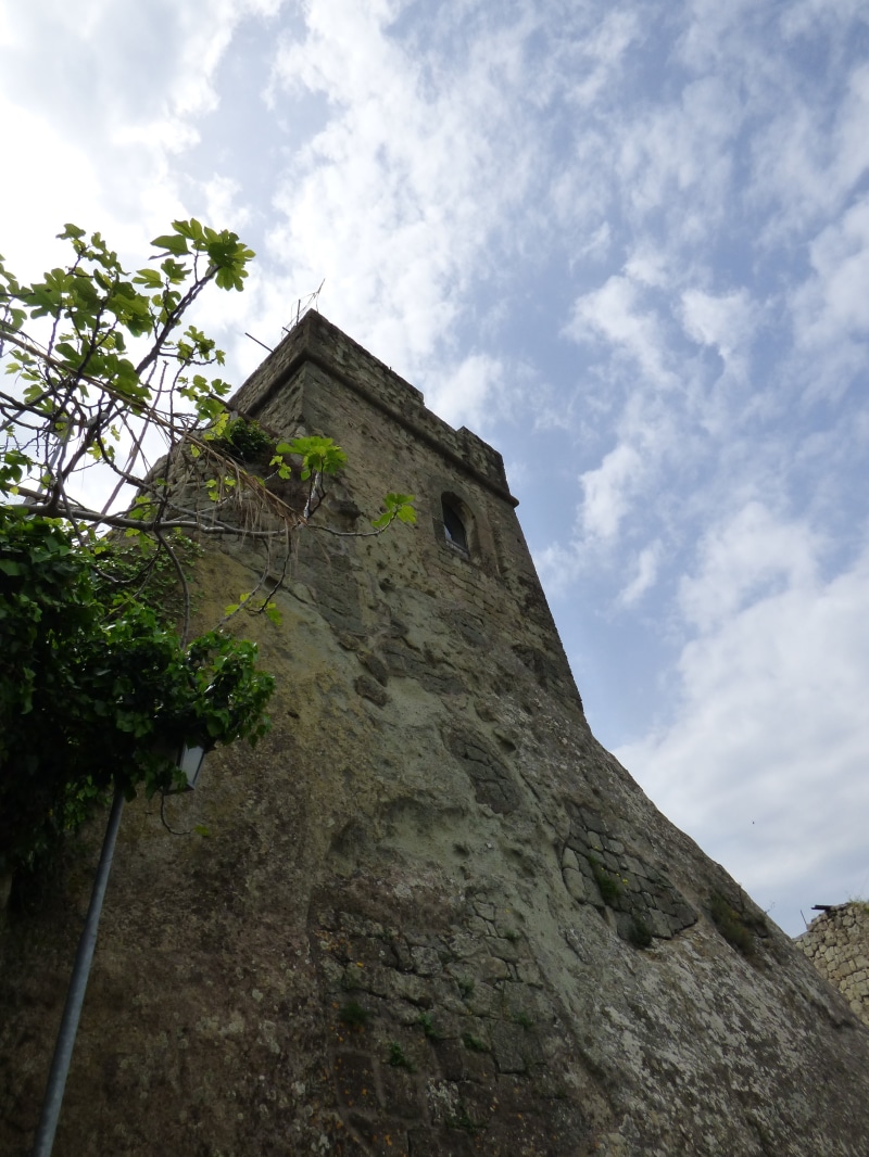 tower, building exterior, built structure, old, architecture, watchtower, low angle view, wall, 4K, ischia, forio, cloud - sky, tree, history, nature