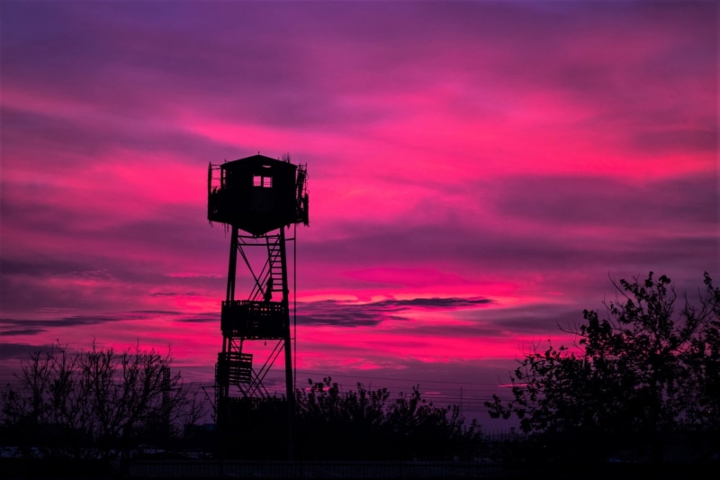 Pink, Sunset, Silhouette, Photography, Sky, Watchtower, 1080P, Earth