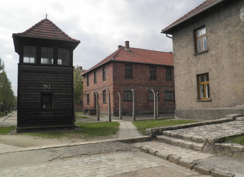 day, built structure, building, barak, house, street, residential district, no people, window, sky, the past, nature, concentration camp, 4K, city, auschwitz